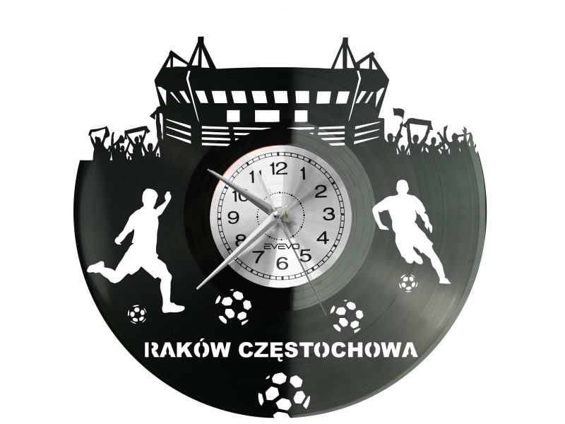Raków Częstochowa Ekstraklasa Piłkarska Polska Zegar Ścienny Płyta Winylowa Nowoczesny Dekoracyjny Na Prezent Urodziny X0230
