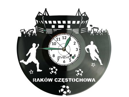 Raków Częstochowa Ekstraklasa Piłkarska Polska Zegar Ścienny Płyta Winylowa Nowoczesny Dekoracyjny Na Prezent Urodziny X0230