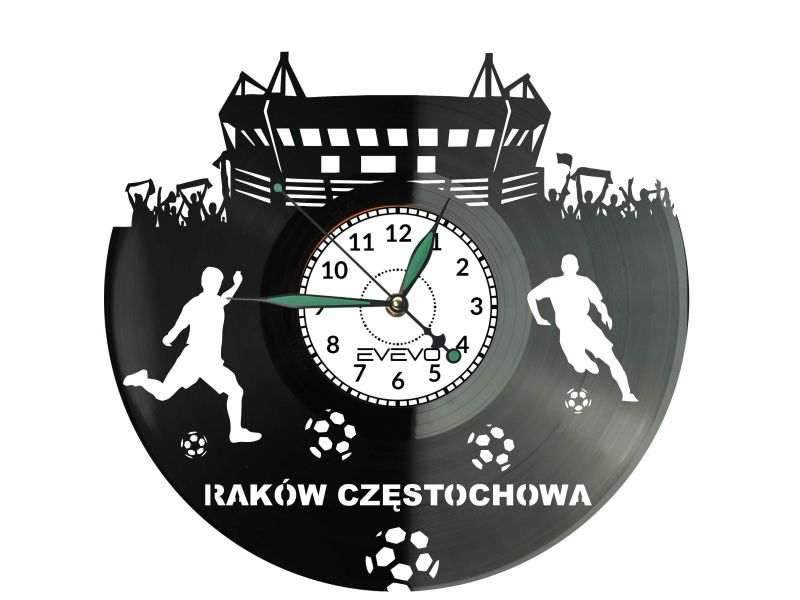 Raków Częstochowa Ekstraklasa Piłkarska Polska Zegar Ścienny Płyta Winylowa Nowoczesny Dekoracyjny Na Prezent Urodziny X0230
