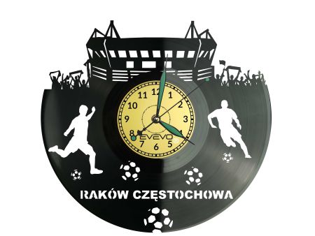 Raków Częstochowa Ekstraklasa Piłkarska Polska Zegar Ścienny Płyta Winylowa Nowoczesny Dekoracyjny Na Prezent Urodziny S0008