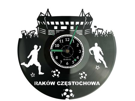 Raków Częstochowa Ekstraklasa Piłkarska Polska Zegar Ścienny Płyta Winylowa Nowoczesny Dekoracyjny Na Prezent Urodziny X0230
