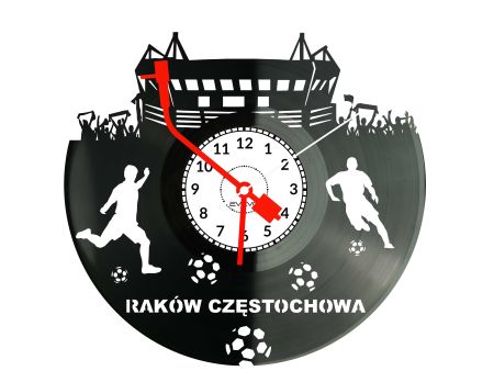 Raków Częstochowa Ekstraklasa Piłkarska Polska Zegar Ścienny Płyta Winylowa Nowoczesny Dekoracyjny Na Prezent Urodziny X0230