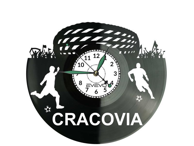 Cracovia Stadion Zegar Ścienny Płyta Winylowa Nowoczesny Dekoracyjny Na Prezent Urodziny S0009