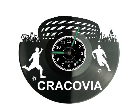 Zegar ścienny Cracovia z winylu! Wyjątkowa dekoracja stadionu i idealny prezent dla fana Pasów.
