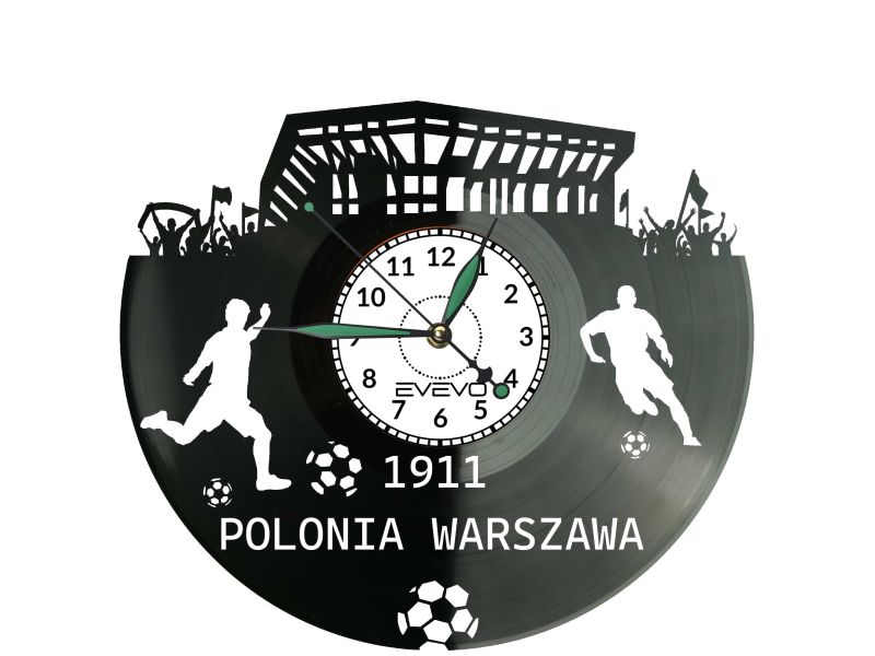 Polonia Warszawa Stadion Zegar Ścienny Płyta Winylowa Dla Fana Na Prezent Urodziny Dla Niej Dla Niego Upominek S0022