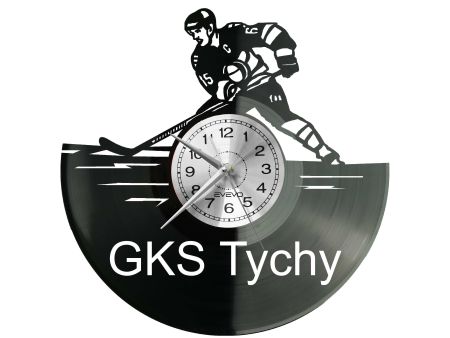 GKS Tychy Hokej – Zegar Ścienny z Płyty Winylowej