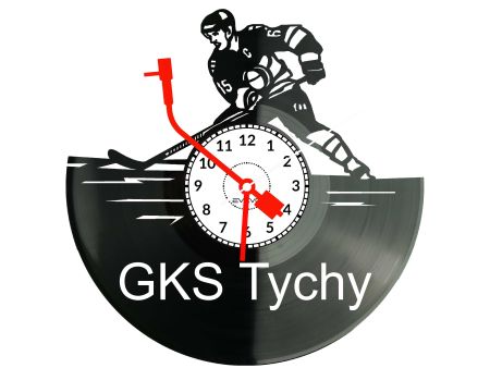 GKS Tychy Hokej Zegar Ścienny Płyta Winylowa Dla Fana Na Prezent Urodziny Dla Niej Dla Niego Upominek V0057
