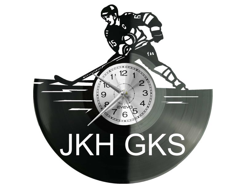 JKH GKS Hokej Zegar Ścienny Płyta Winylowa Dla Fana Na Prezent Urodziny Dla Niej Dla Niego Upominek V0060