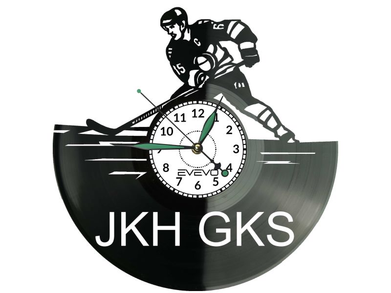 JKH GKS Hokej Zegar Ścienny Płyta Winylowa Dla Fana Na Prezent Urodziny Dla Niej Dla Niego Upominek V0060