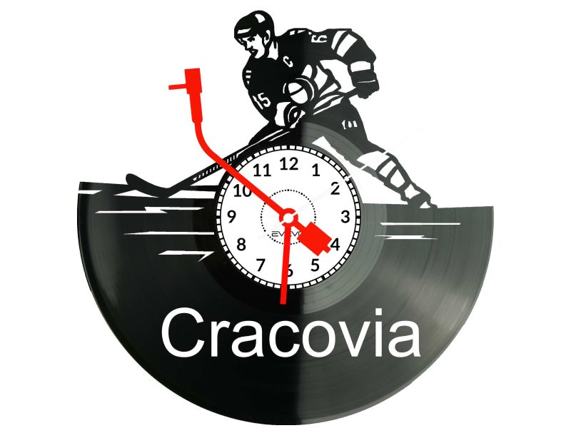 Cracovia Hokej Zegar Ścienny Płyta Winylowa Dla Fana Na Prezent Urodziny Dla Niej Dla Niego Upominek V0063
