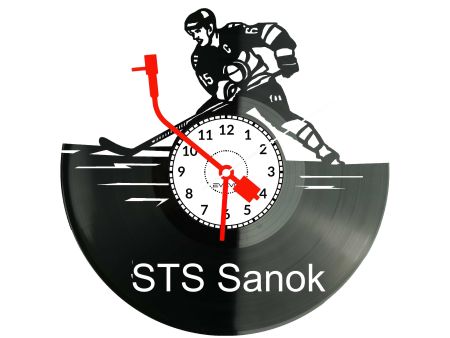 STS Sanok Hokej Zegar Ścienny Płyta Winylowa Dla Fana Na Prezent Urodziny Dla Niej Dla Niego Upominek V0064