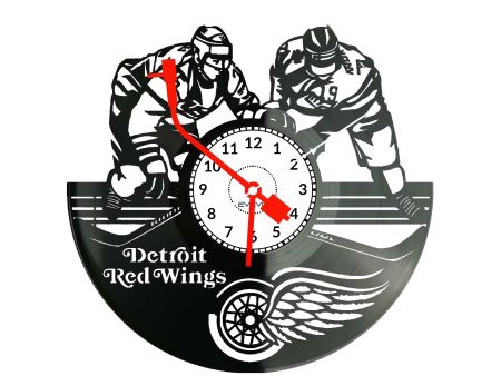 Detroit Red Wings NHL Hokej Zegar Ścienny Płyta Winylowa Dla Fana Na Prezent Urodziny Dla Niej Dla Niego Upominek V0065