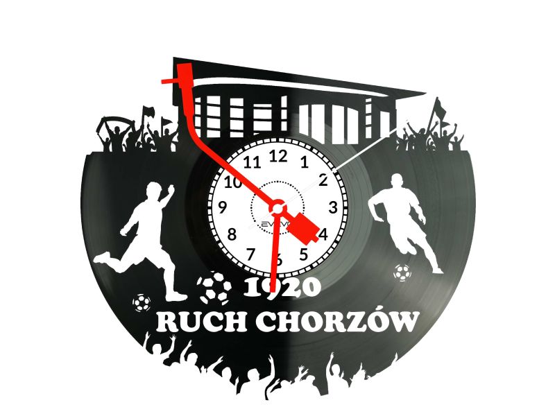 Ruch Chorzów Stadion Zegar Ścienny Płyta Winylowa Dla Fana Na Prezent Urodziny Dla Niej Dla Niego Upominek S0023