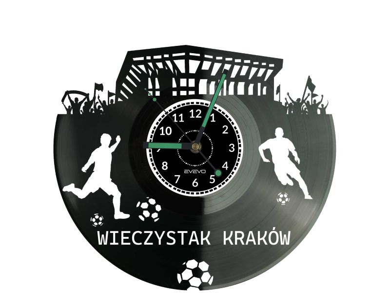 Wieczysta Kraków Stadion Zegar Ścienny Płyta Winylowa Dla Fana Na Prezent Urodziny Dla Niej Dla Niego Upominek S0025