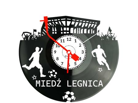 Miedź Legnica Stadion Zegar Ścienny Płyta Winylowa Dla Fana Na Prezent Urodziny Dla Niej Dla Niego Upominek S0026