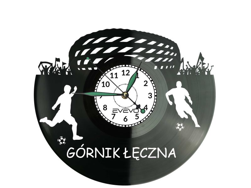 Górnik Łęczna Stadion Zegar Ścienny Płyta Winylowa Dla Fana Na Prezent Urodziny Dla Niej Dla Niego Upominek S0034