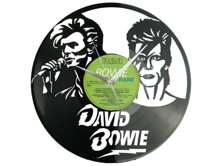 Zegar ścienny David Bowie z prawdziwej płyty winylowej! Idealny prezent dla fana muzyki.
