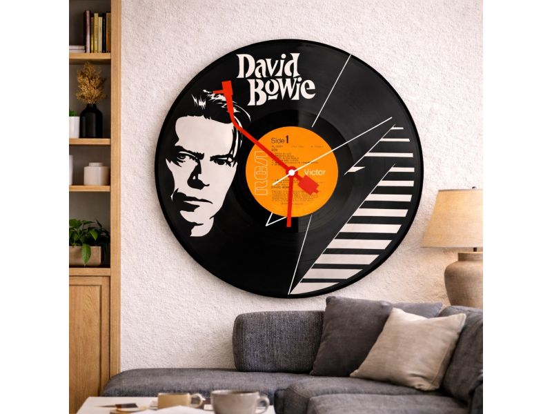 David Bowie Winyl Zegar Ścienny  Płyta Winylowa Unikalna Dekoracja Dla Fanów Muzyki Rockowej Popkultury EVEVO Z0003