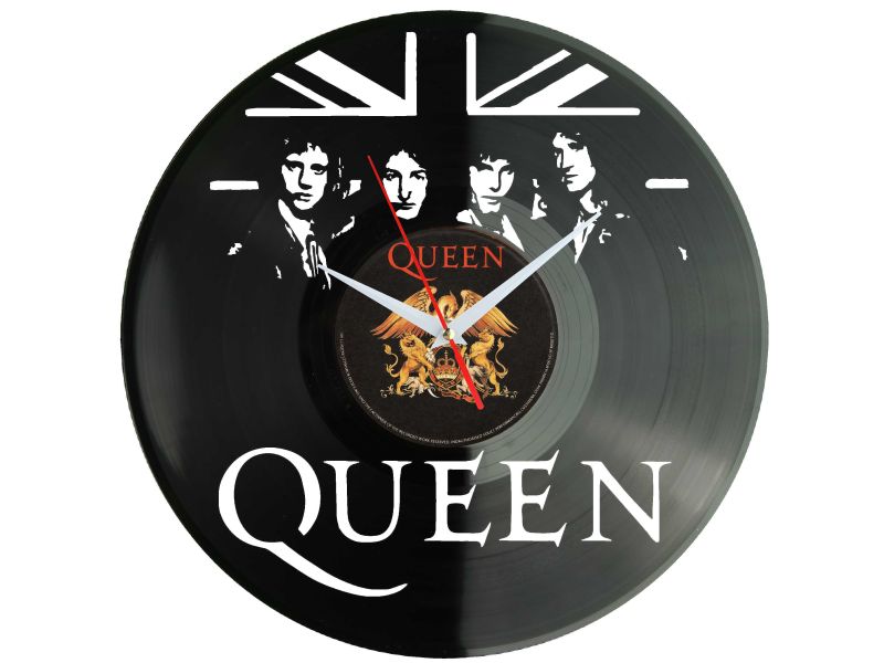 Queen Winyl Zegar Ścienny Płyta Winylowa Unikalna Dekoracja Dla Fanów Muzyki Rockowej I Popkultury EVEVO Z0007