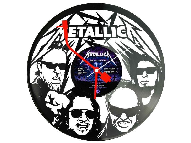 METALLICA ZEGAR ŚCIENNY DEKORACYJNY NOWOCZESNY PŁYTA WINYLOWA WINYL NA PREZENT EVEVO EVEVO.PL W0733