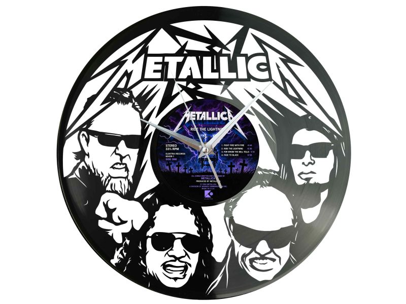 METALLICA ZEGAR ŚCIENNY DEKORACYJNY NOWOCZESNY PŁYTA WINYLOWA WINYL NA PREZENT EVEVO EVEVO.PL W0733