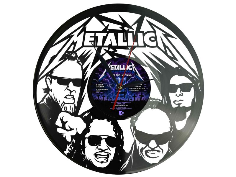 METALLICA ZEGAR ŚCIENNY DEKORACYJNY NOWOCZESNY PŁYTA WINYLOWA WINYL NA PREZENT EVEVO EVEVO.PL W0733