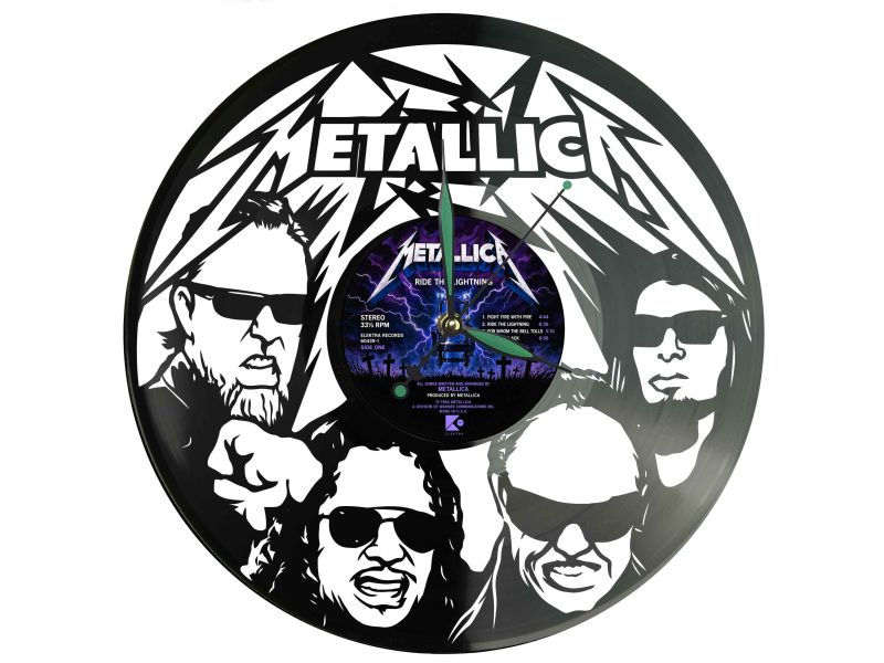 METALLICA ZEGAR ŚCIENNY DEKORACYJNY NOWOCZESNY PŁYTA WINYLOWA WINYL NA PREZENT EVEVO EVEVO.PL W0733