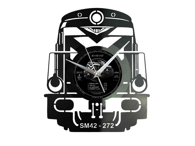 Zegar Pociąg Train Zegar Ścienny Płyta Winylowa Prezent Upominek Urodziny Dla Niej Dla Niego EVEVO evevo.pl W0004