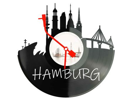 Zegar Hamburg Miasto Niemcy Płyta Winylowa Prezent Upominek Urodziny Dla Niej Dla Niego EVEVO evevo.pl W0011