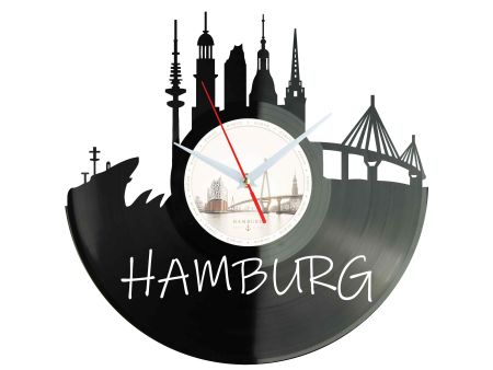 Zegar Hamburg Miasto Niemcy Płyta Winylowa Prezent Upominek Urodziny Dla Niej Dla Niego EVEVO evevo.pl W0011