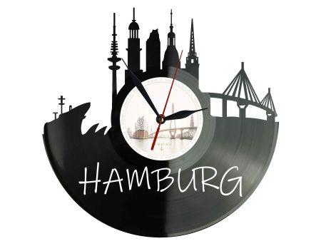 Zegar Hamburg Miasto Niemcy Płyta Winylowa Prezent Upominek Urodziny Dla Niej Dla Niego EVEVO evevo.pl W0011