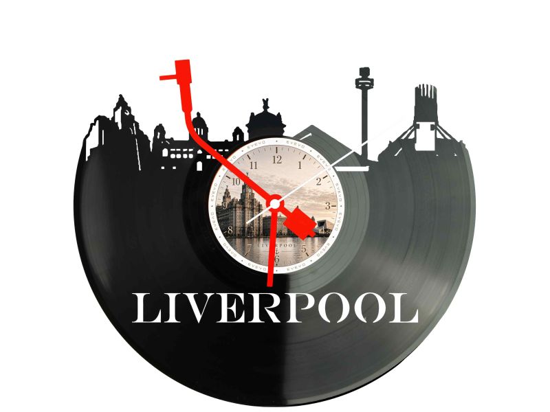 Zegar Liverpool Miasto Anglia Zegar Ścienny Płyta Winylowa Prezent Upominek Urodziny Dla Niej Dla Niego EVEVO evevo.pl W0012