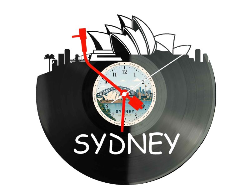 Zegar Sydney Miasto Australia Płyta Winylowa Prezent Upominek Urodziny Dla Niej Dla Niego EVEVO evevo.pl W0017