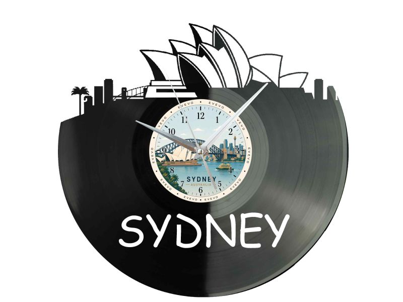 Zegar Sydney Miasto Australia Płyta Winylowa Prezent Upominek Urodziny Dla Niej Dla Niego EVEVO evevo.pl W0017