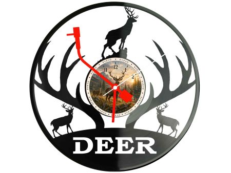 Zegar Jeleń Dzikie Jelenie Zegar Deer Płyta Winylowa Prezent Upominek Urodziny Dla Niej Dla Niego EVEVO evevo.pl W0019