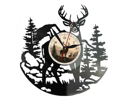 Zegar Jeleń Las Góry Zegar Deer Płyta Winylowa Prezent Upominek Urodziny Dla Niej Dla Niego EVEVO evevo.pl W0020