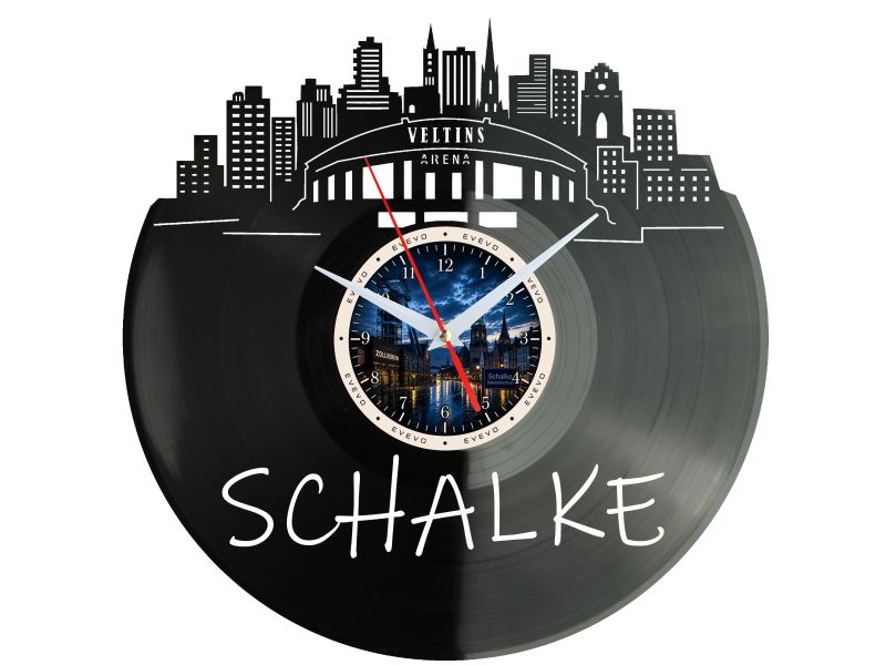 Zegar Schalke Miasto Niemcy Płyta Winylowa Prezent Upominek Urodziny Dla Niej Dla Niego EVEVO evevo.pl W0024