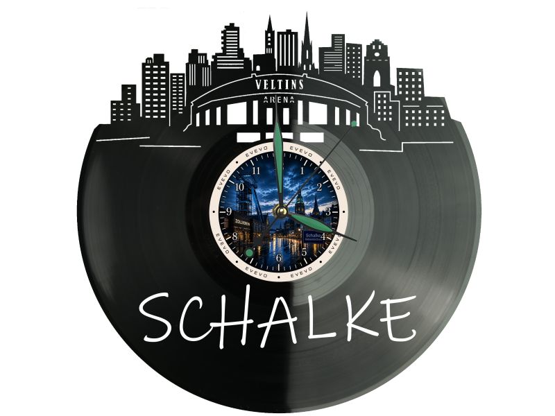 Zegar Schalke Miasto Niemcy Płyta Winylowa Prezent Upominek Urodziny Dla Niej Dla Niego EVEVO evevo.pl W0024