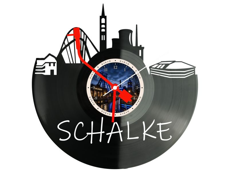 Zegar Schalke Miasto Niemcy Płyta Winylowa Prezent Upominek Urodziny Dla Niej Dla Niego EVEVO evevo.pl W0025