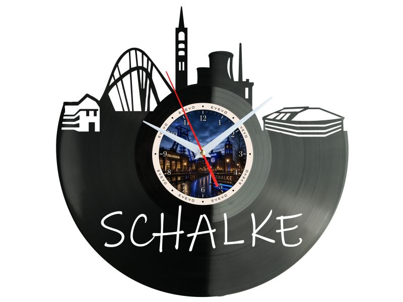 Zegar Schalke Miasto Niemcy Płyta Winylowa Prezent Upominek Urodziny Dla Niej Dla Niego EVEVO evevo.pl W0025