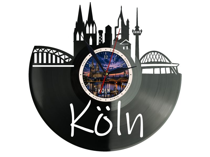 Zegar Köln Miasto Niemcy Płyta Winylowa Prezent Upominek Urodziny Dla Niej Dla Niego EVEVO evevo.pl W0026
