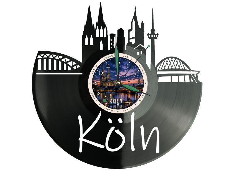 Zegar Köln Miasto Niemcy Płyta Winylowa Prezent Upominek Urodziny Dla Niej Dla Niego EVEVO evevo.pl W0026