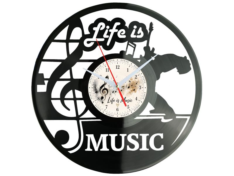 Zegar Life is Music Płyta Winylowa Prezent Upominek Urodziny Dla Niej Dla Niego EVEVO evevo.pl W0030