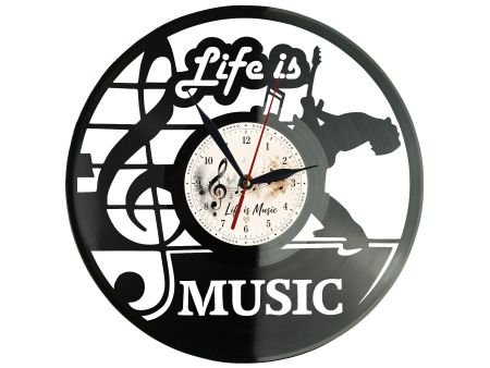 Zegar Life is Music Płyta Winylowa Prezent Upominek Urodziny Dla Niej Dla Niego EVEVO evevo.pl W0030