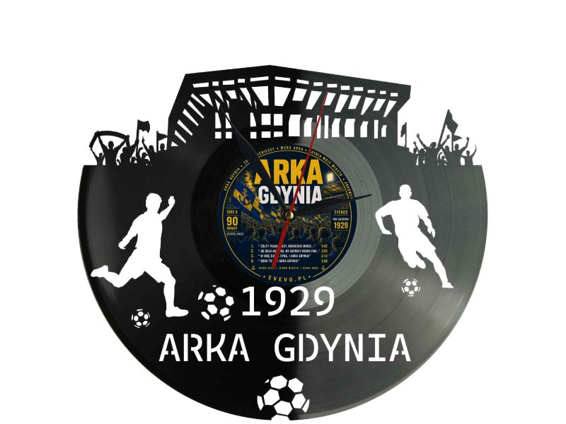 Arka Gdynia Stadion Zegar Ścienny Płyta Winylowa Dla Fana Na Prezent Urodziny Dla Niej Dla Niego Upominek S0001