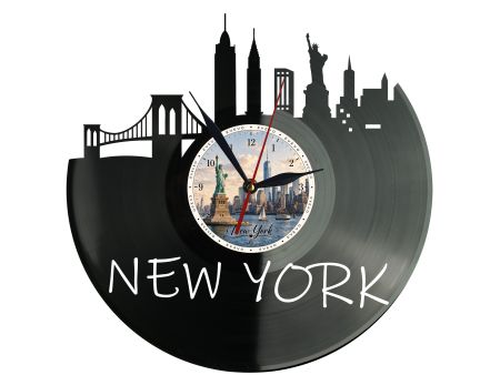 Zegar New York Miasto USA Płyta Winylowa Prezent Upominek Urodziny Dla Niej Dla Niego EVEVO evevo.pl W0031