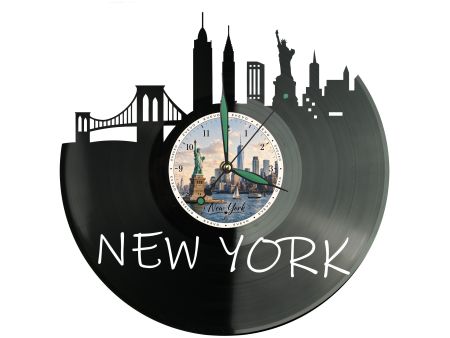 Zegar New York Miasto USA Płyta Winylowa Prezent Upominek Urodziny Dla Niej Dla Niego EVEVO evevo.pl W0031
