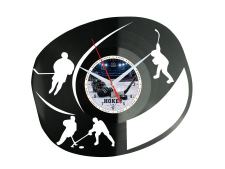 Zegar Hokej na Lodzie Sport Zegar Ścienny Płyta Winylowa Prezent Upominek Urodziny Dla Niej Dla Niego EVEVO evevo.pl W0034