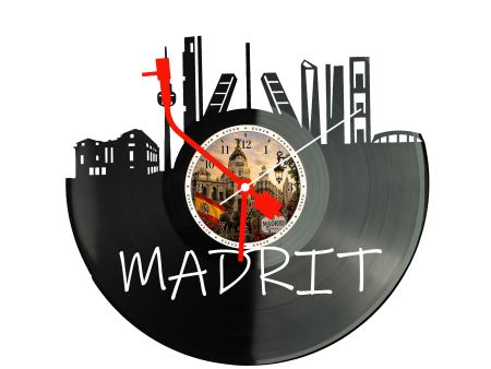 Zegar Madryt Miasto Hiszpania Płyta Winylowa Prezent Upominek Urodziny Dla Niej Dla Niego EVEVO evevo.pl W0037
