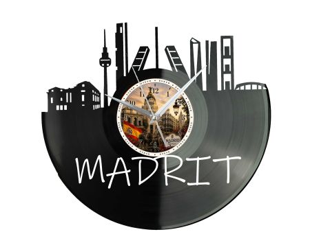 Zegar Madryt Miasto Hiszpania Płyta Winylowa Prezent Upominek Urodziny Dla Niej Dla Niego EVEVO evevo.pl W0037